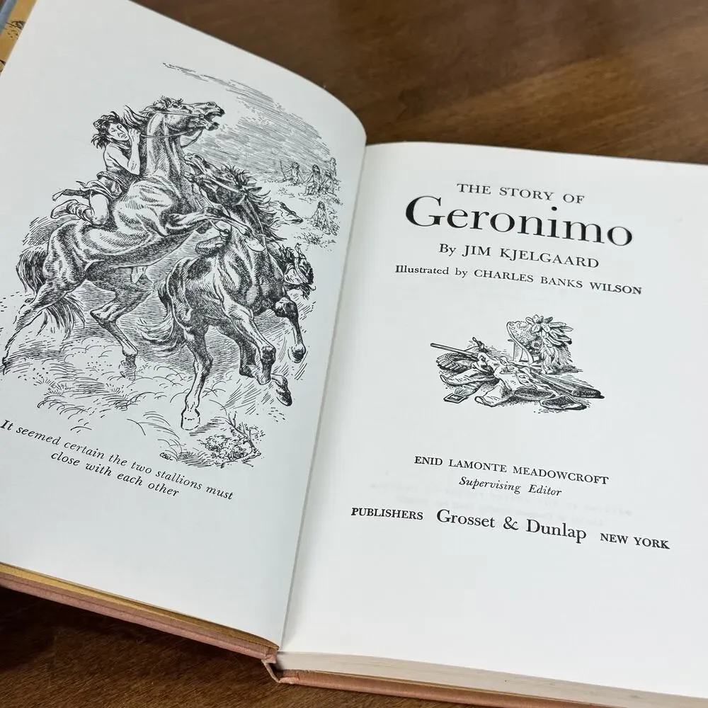 The Story of Geronimo by Jim Kjelgaard 1958 Grosset & Dunlap Signature Book HC